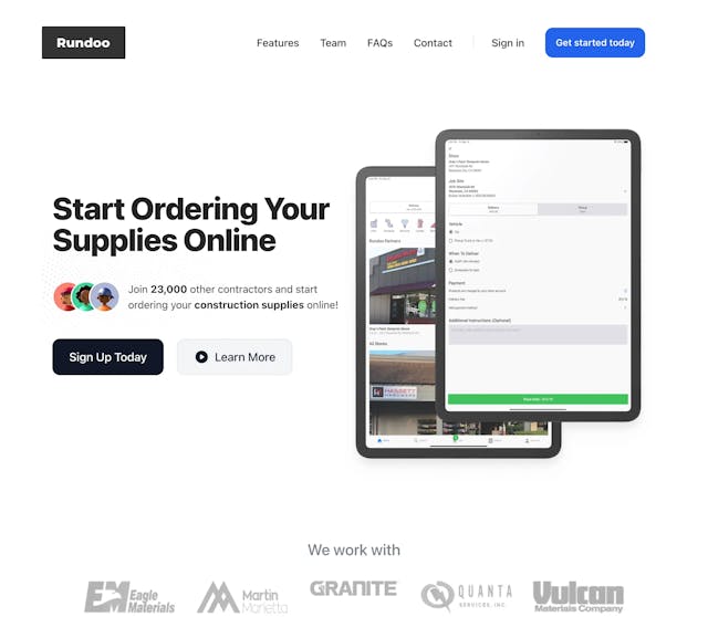 Startup Landing Page website preview